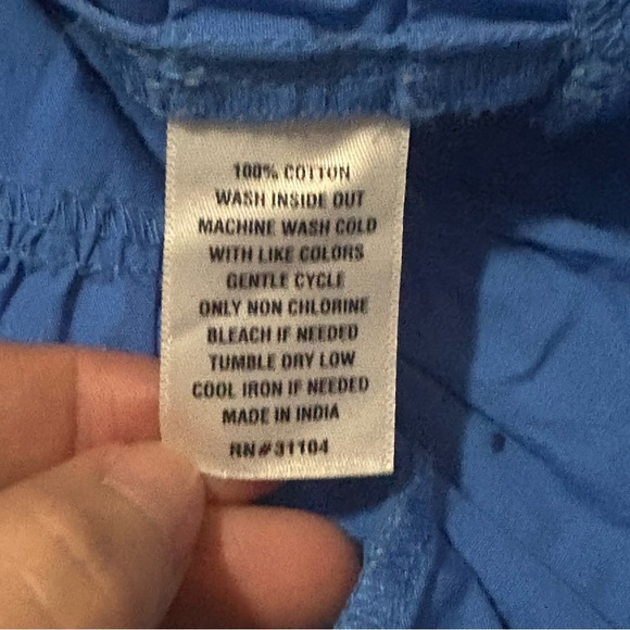 Crown & Ivy Blue Tiered Maxi Dress Women's Large V-Neck Puff Sleeve Pockets - Picture 11 of 11